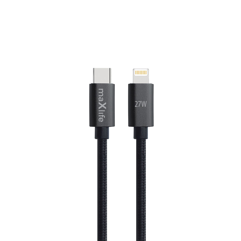Maxlife MXUC-12 kabel USB-C – Lightning 2,0 m 27W svart