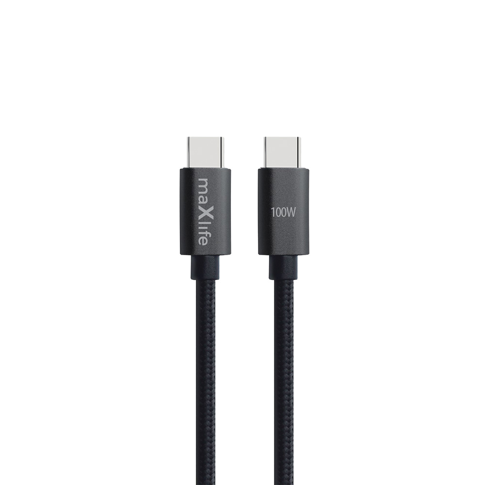Maxlife MXUC-12 cable USB-C – USB-C 1,0 m 100W black