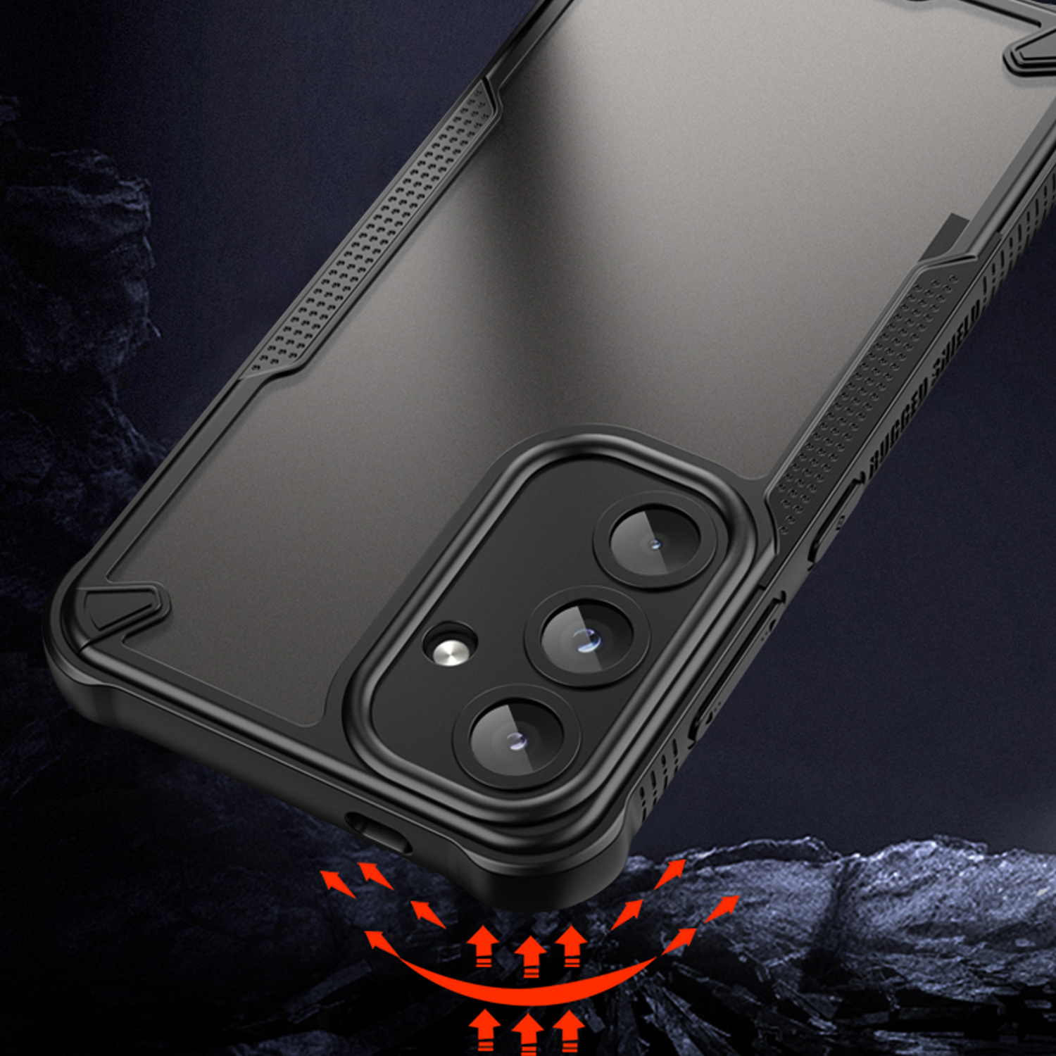 Defender Matt-fodral för Samsung Galaxy S24 FE i svart