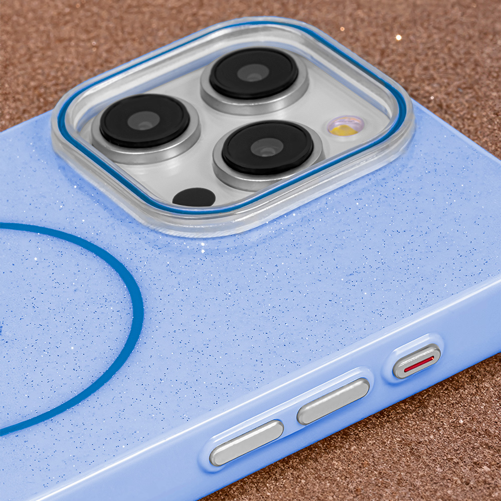 Glitter Thin Mag-fodral för iPhone 12 / 12 Pro 6,1″ blått