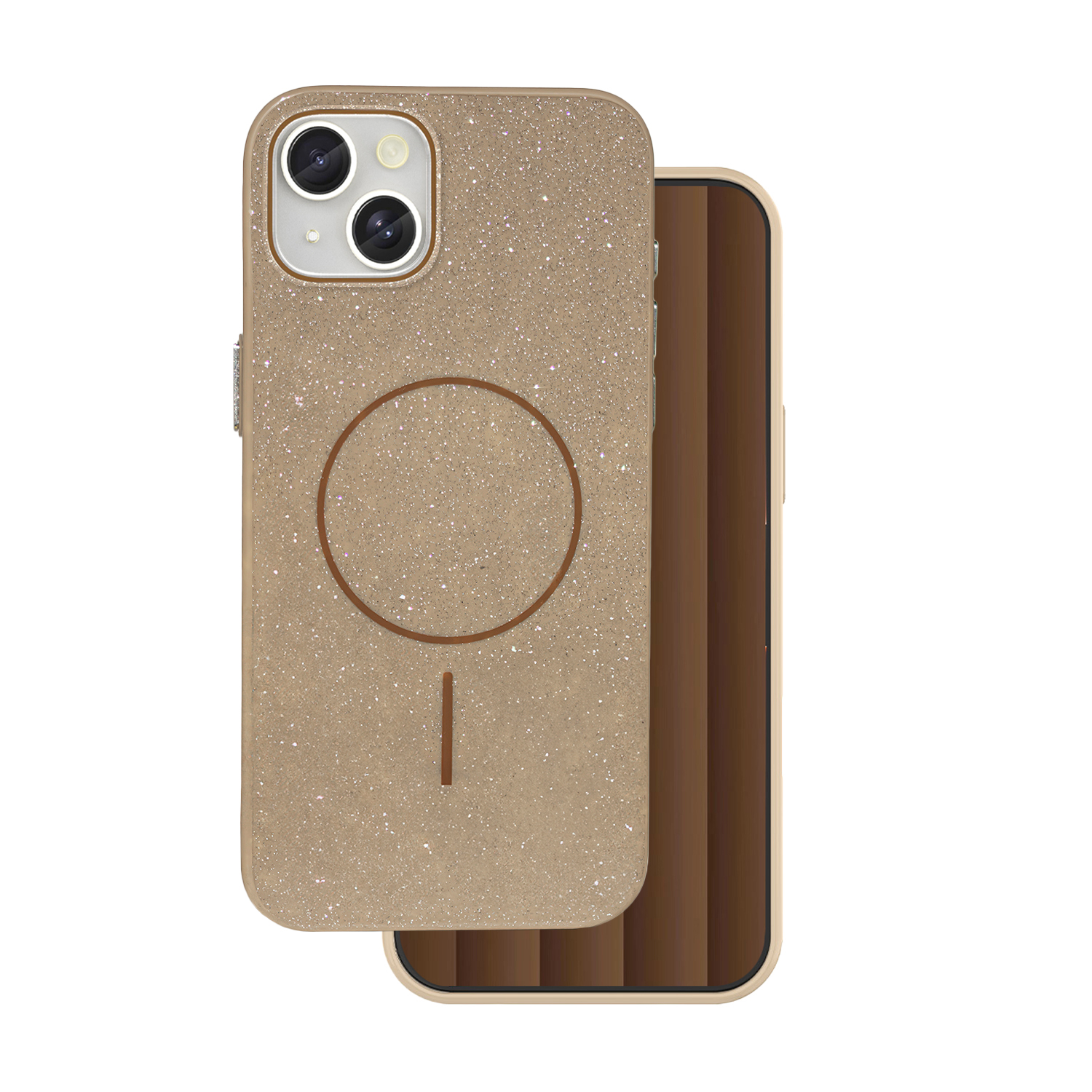 Glitter Thin Mag case for iPhone 17 6,3″ brown