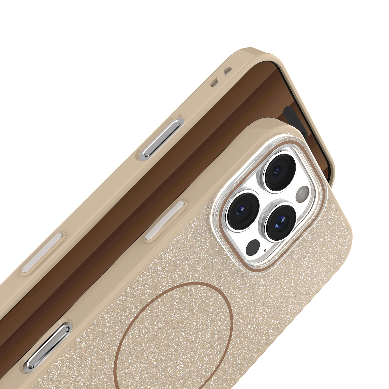 Glitter Thin Mag case for iPhone 17 6,3″ brown