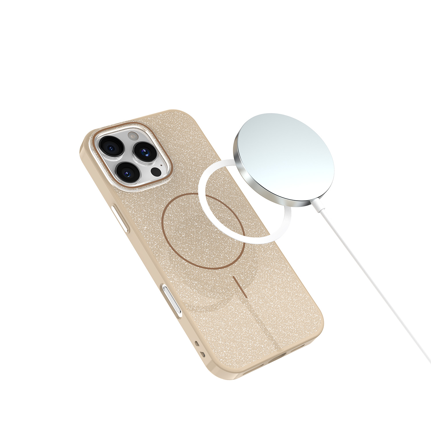 Glitter Thin Mag case for iPhone 17 6,3″ brown