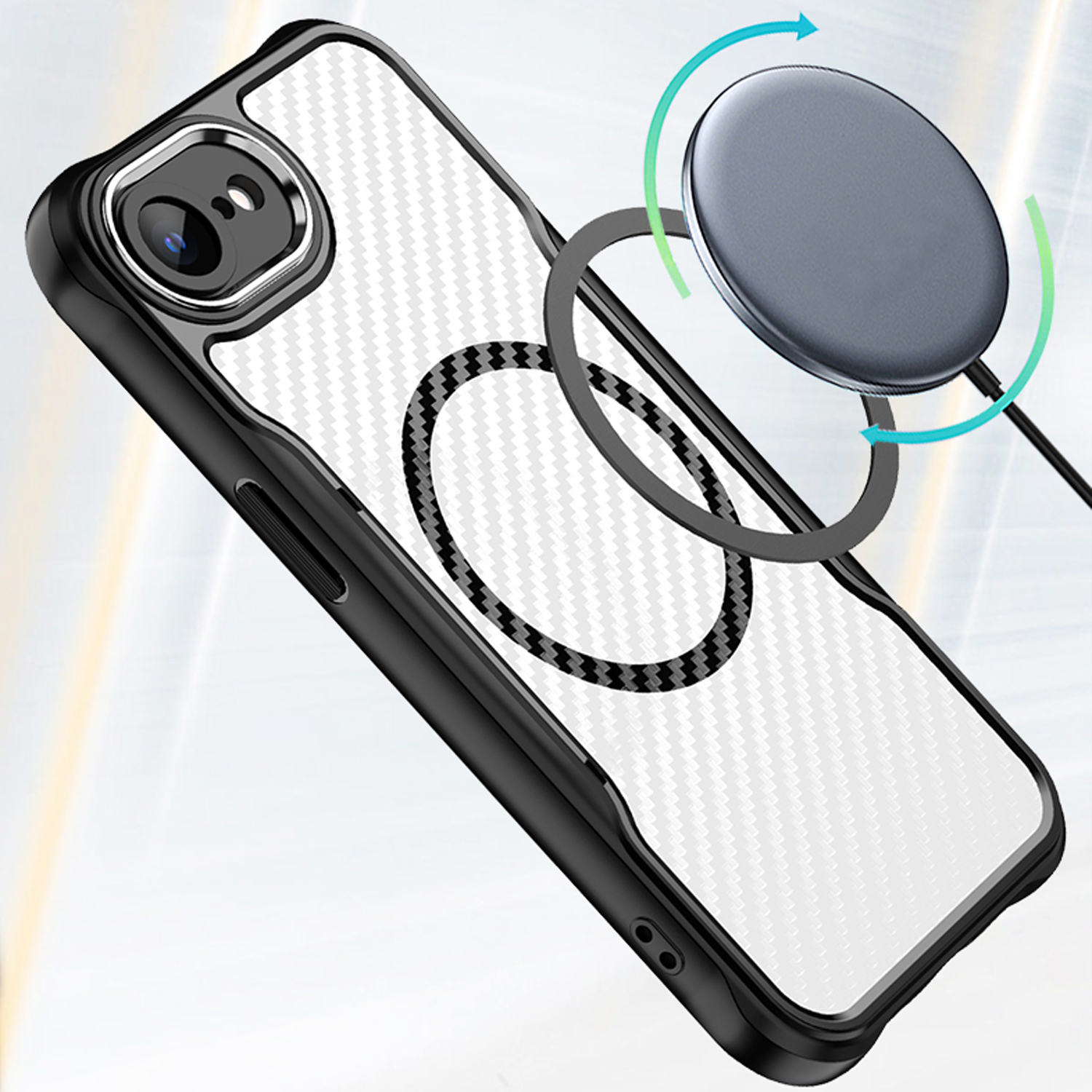 Defender Carbon Mag case for iPhone 16e black
