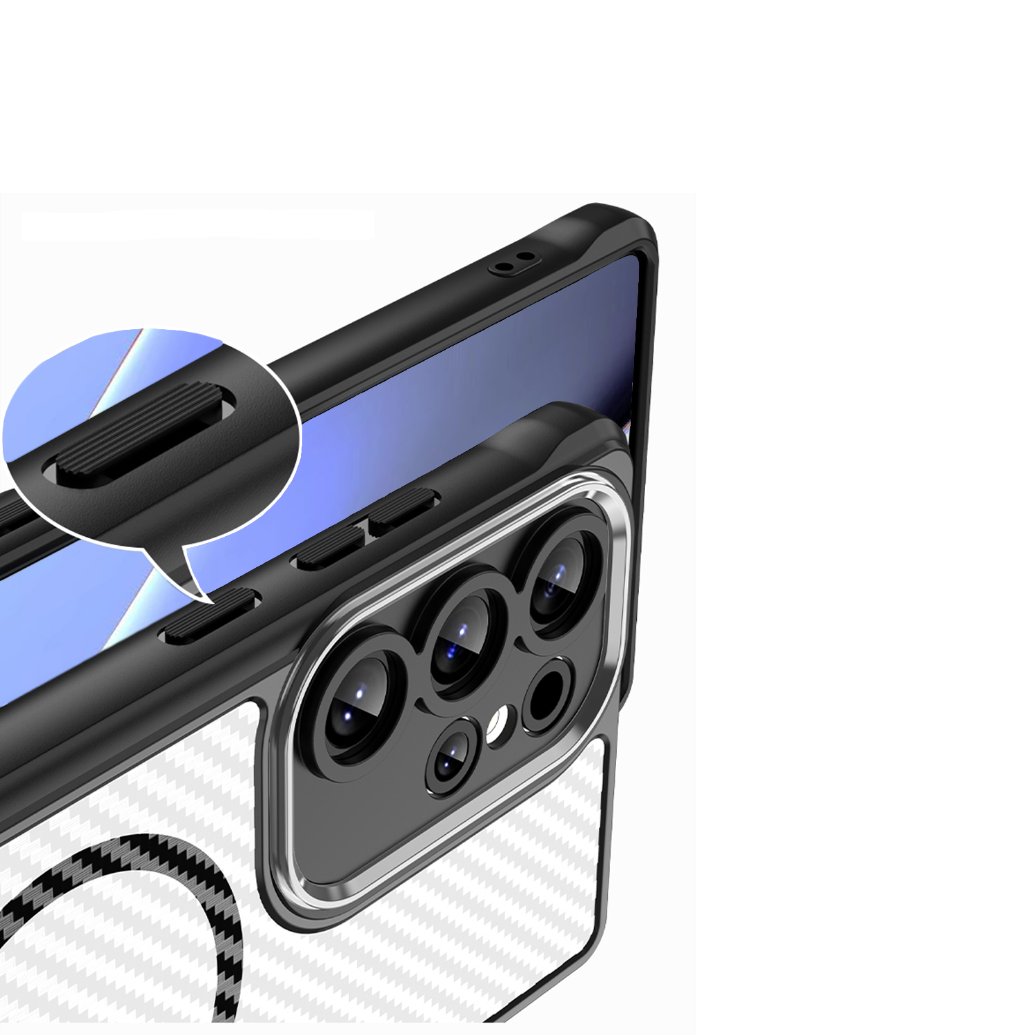 Defender Carbon Mag case for Samsung Galaxy S24 Ultra black