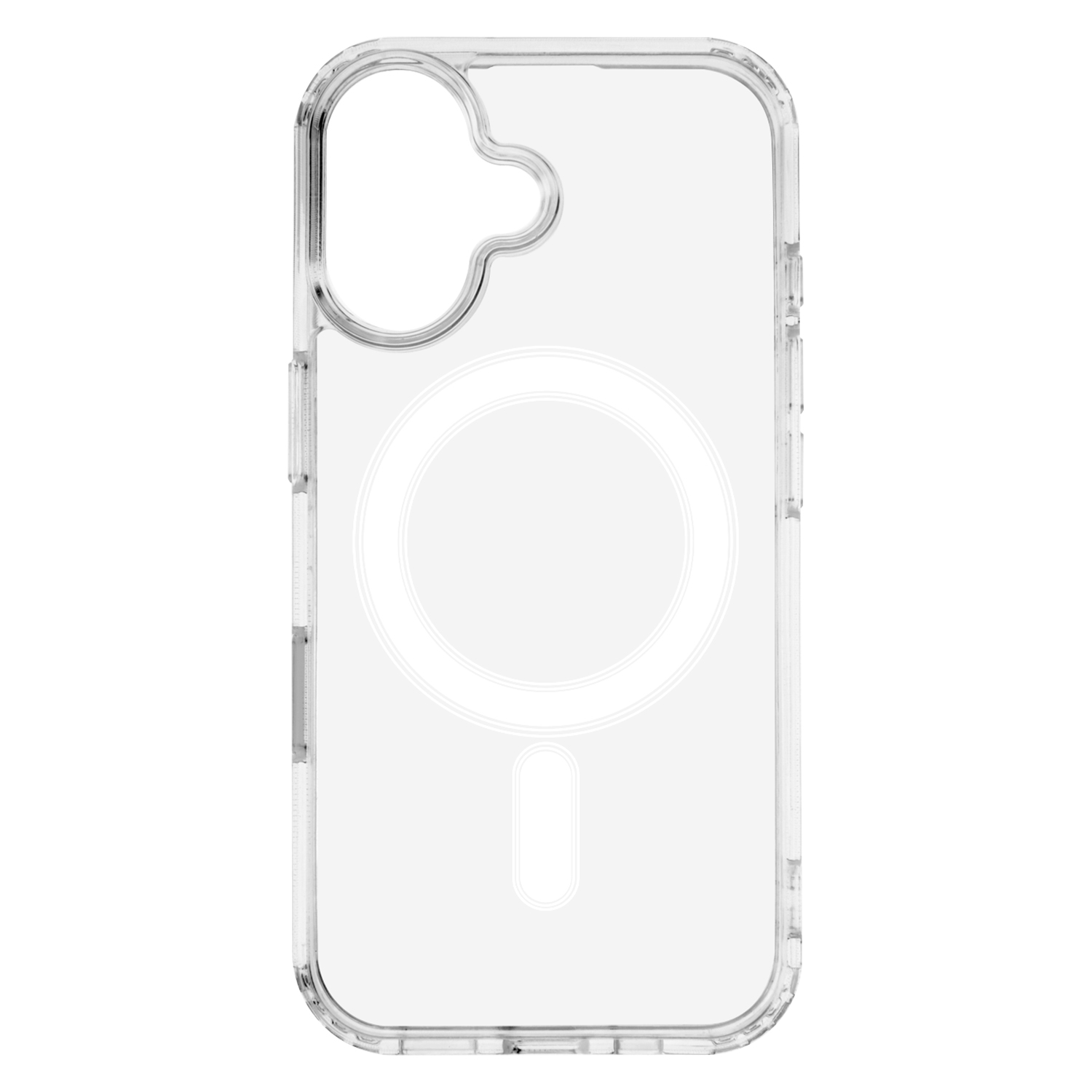 Anti Shock 1,5 mm Mag case for iPhone 16 6,1″ transparent big hole + button