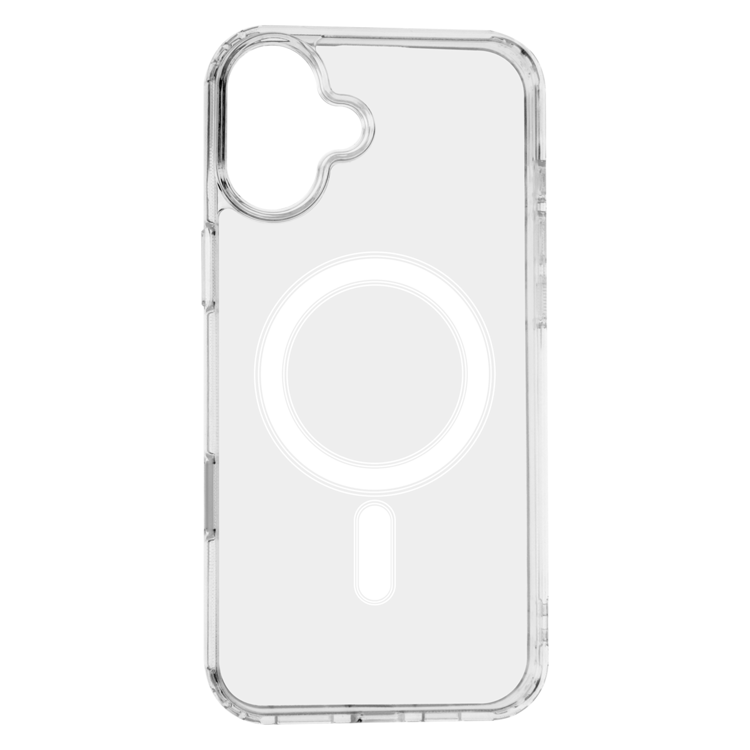 Anti Shock 1,5 mm Mag-fodral för iPhone 16 Plus 6,7″ transparent med stort hål + knapp