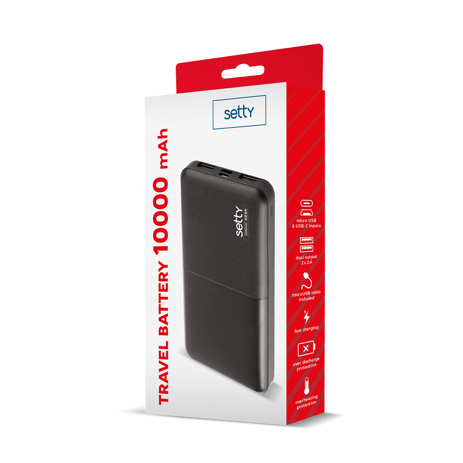 Power bank Setty 10000 mAh svart R