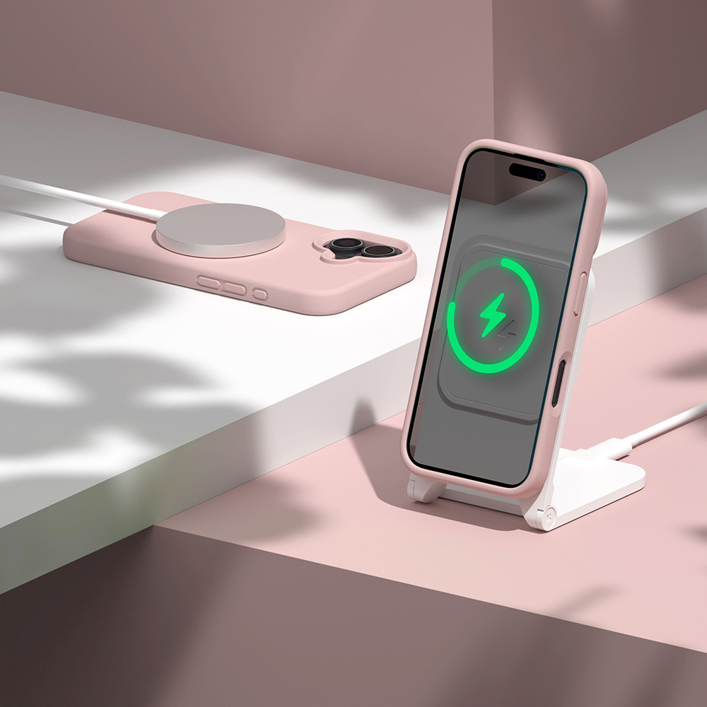 Etteri Silicone Mag-fodral för iPhone 16e ljusrosa