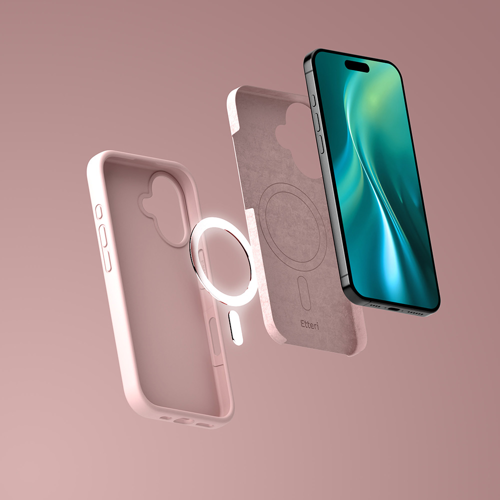 Etteri Silicone Mag-fodral för iPhone 16e ljusrosa