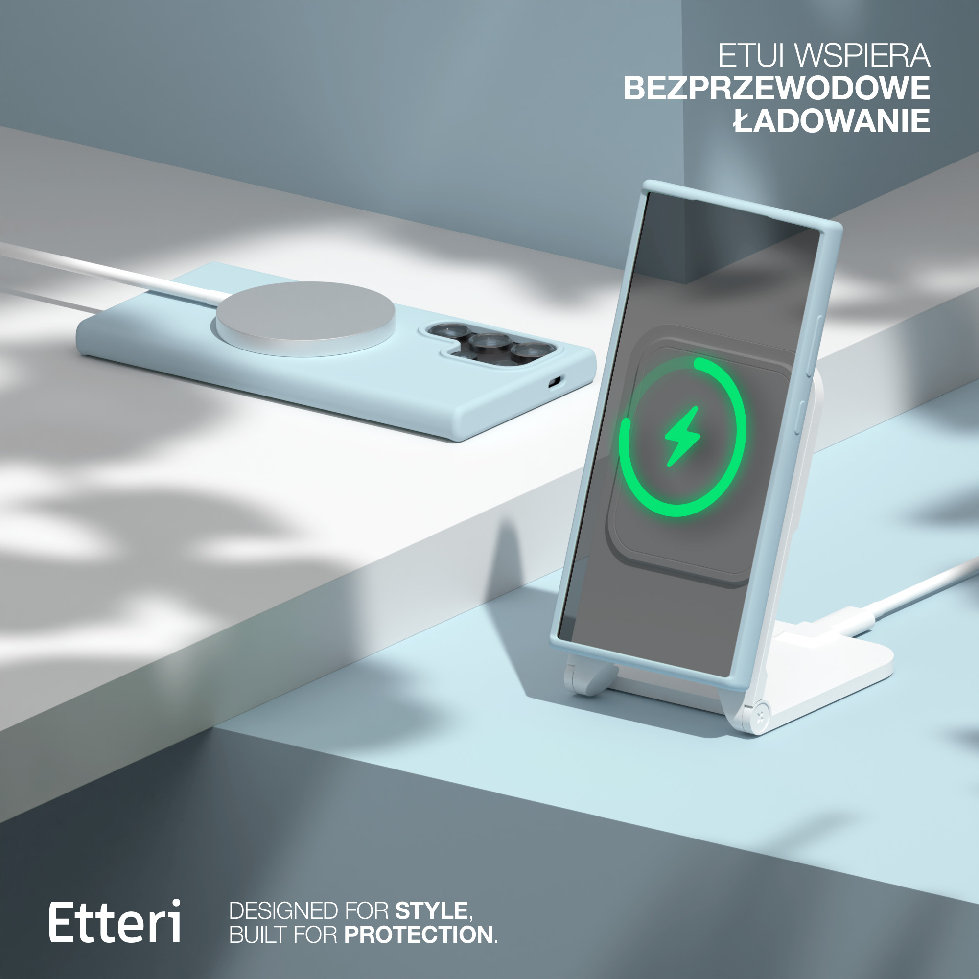 Etteri Silikon Mag-fodral för Samsung Galaxy S25 Ultra i ljusblå