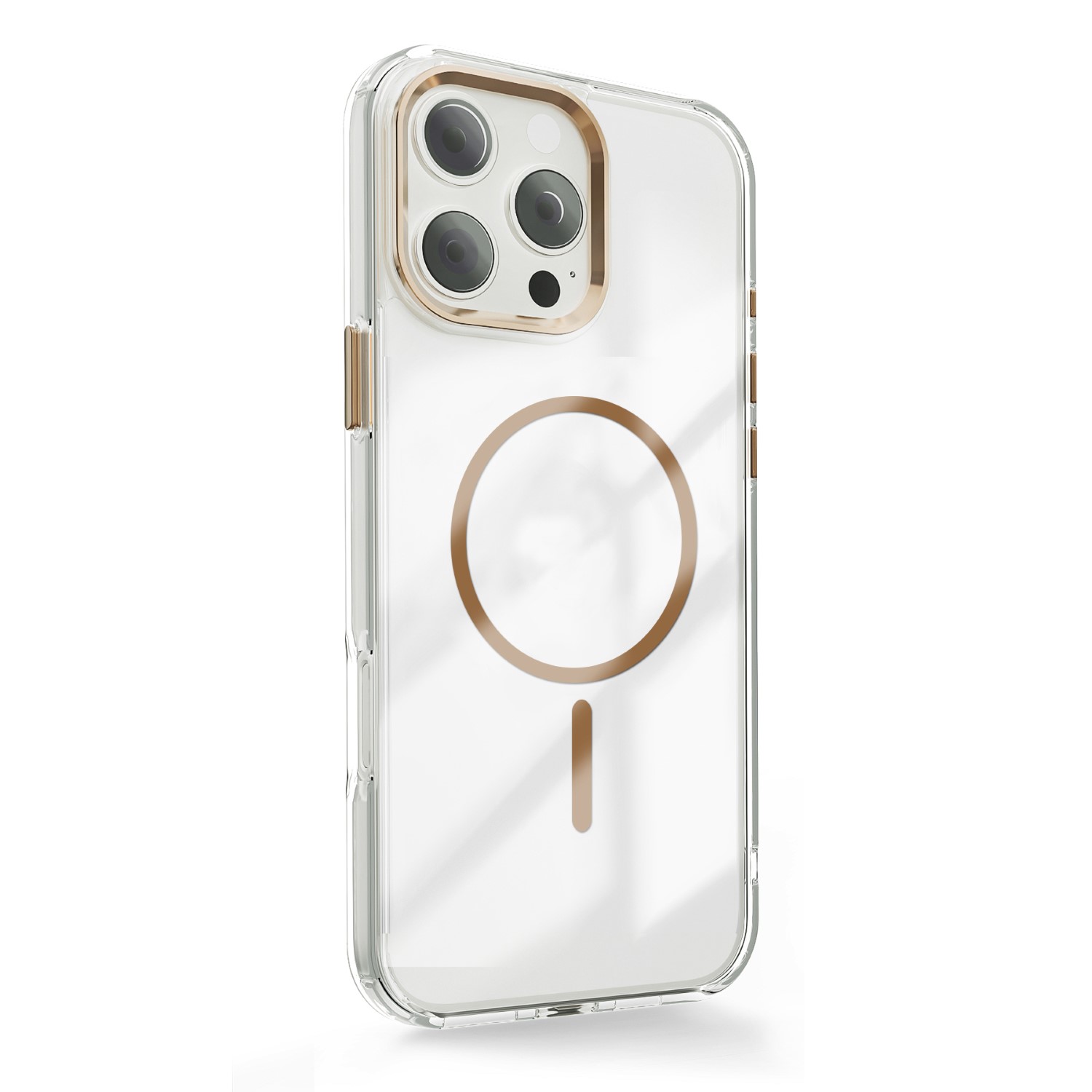 Clear Thin Mag case for iPhone 17 6,3″ gold