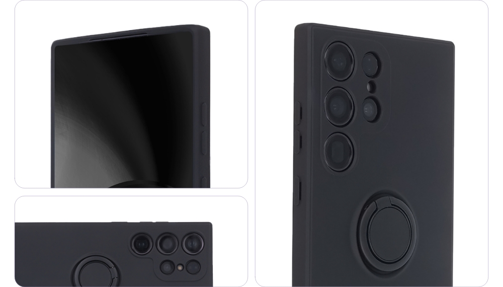 Fingeravtrycksskyddsring iPhone 16 Pro-fodral svart