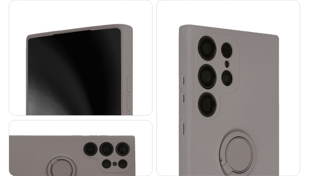 Fingerrings-fodral för Samsung Galaxy S24 i ljusgrå