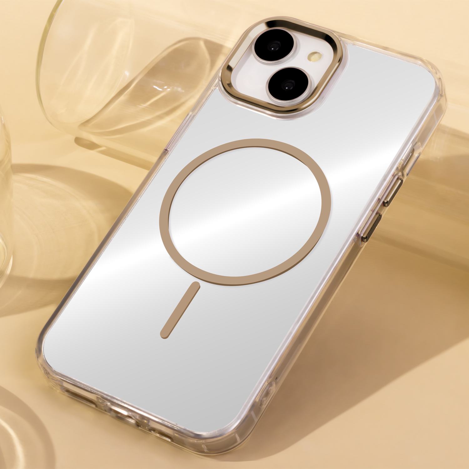Clear Thin Mag case for iPhone 17 6,3″ gold