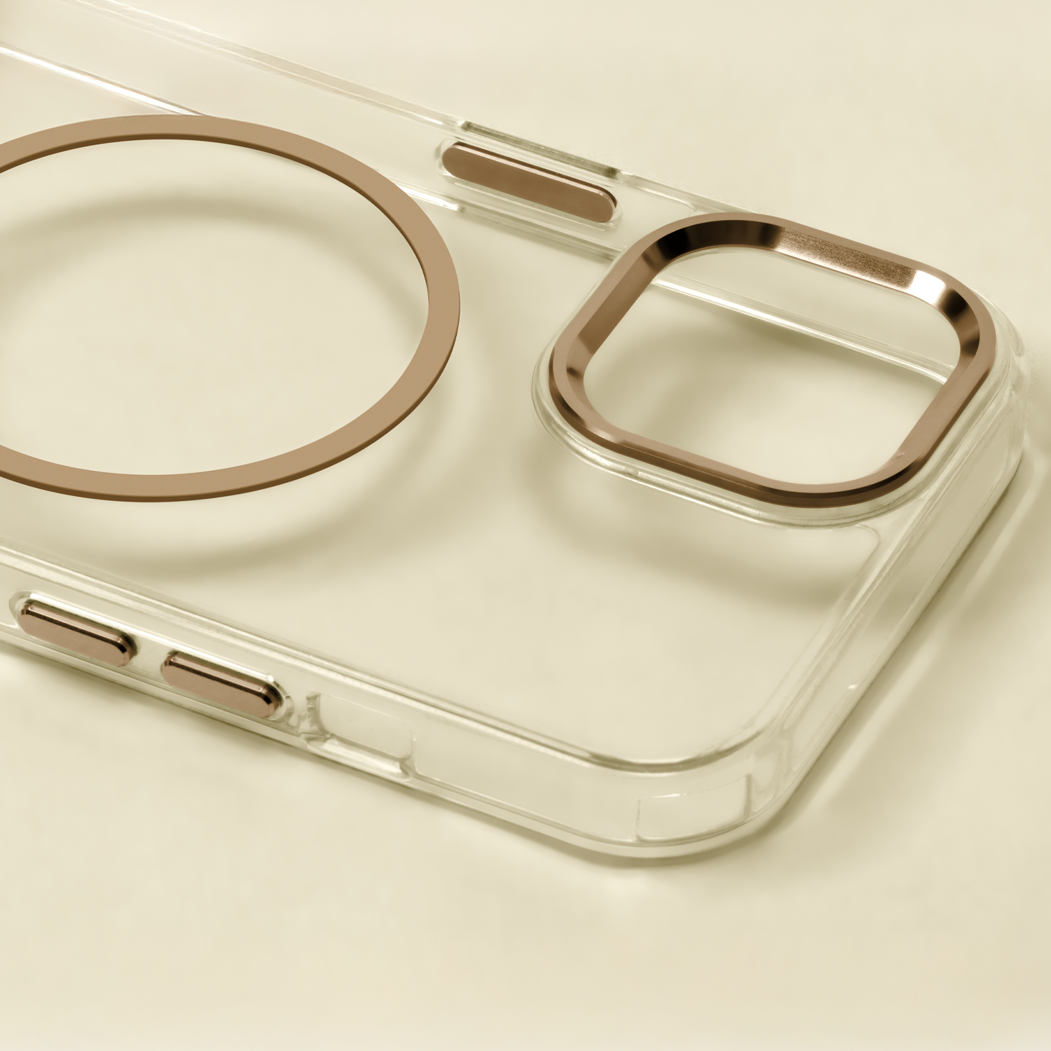 Clear Thin Mag case for iPhone 17 6,3″ gold