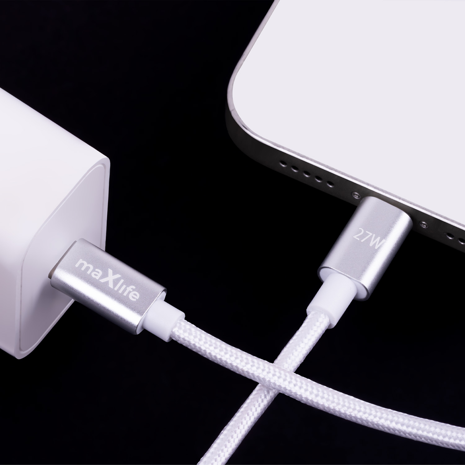 Maxlife MXUC-12 cable USB-C – Lightning 2,0 m 27W white