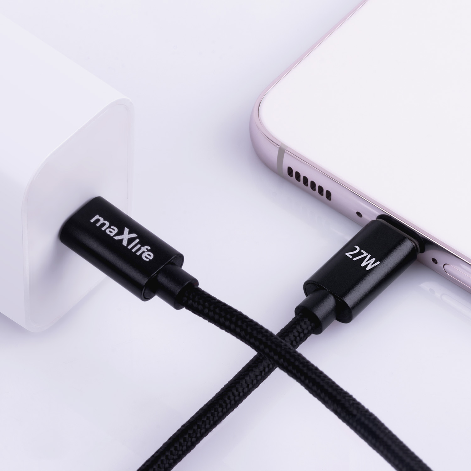 Maxlife MXUC-12 kabel USB-C – Lightning 2,0 m 27W svart