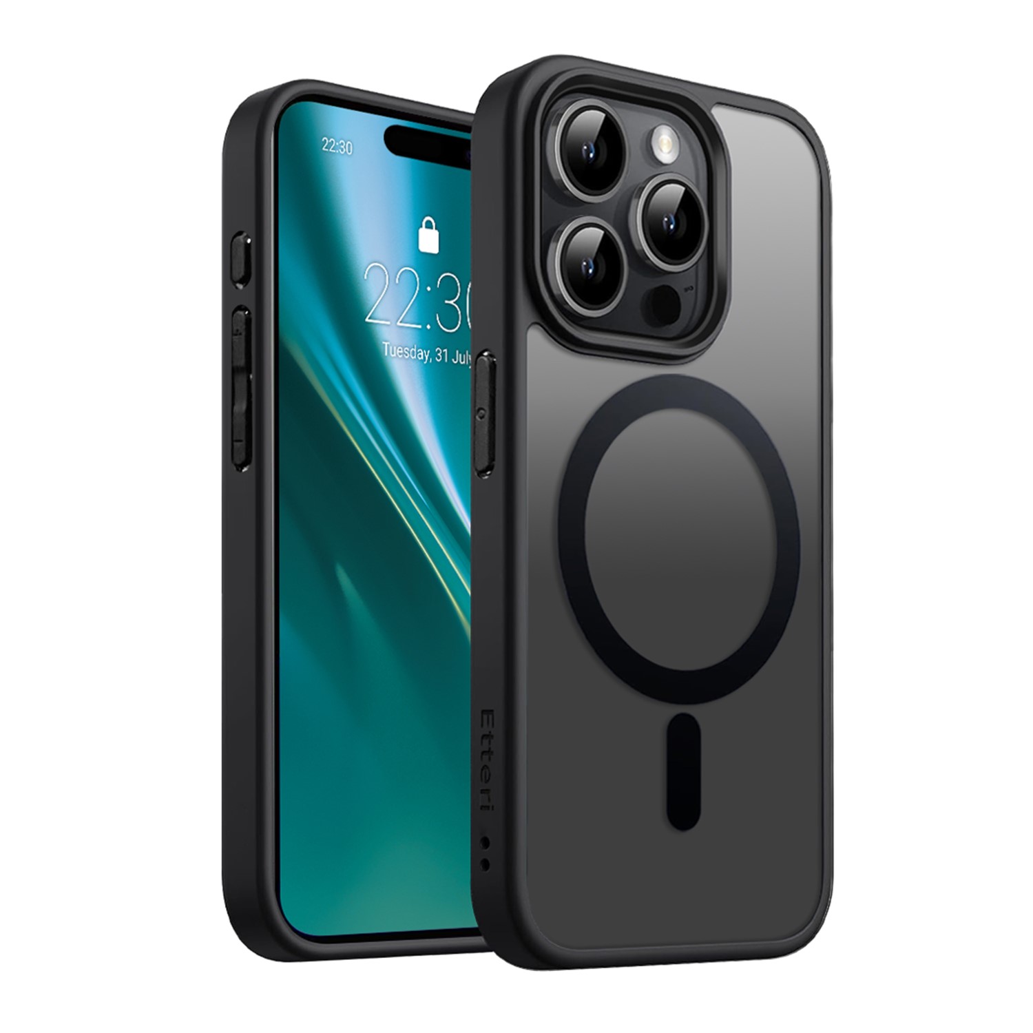 Etteri Matt Mag-fodral för iPhone 15 Pro 6,1″ svart