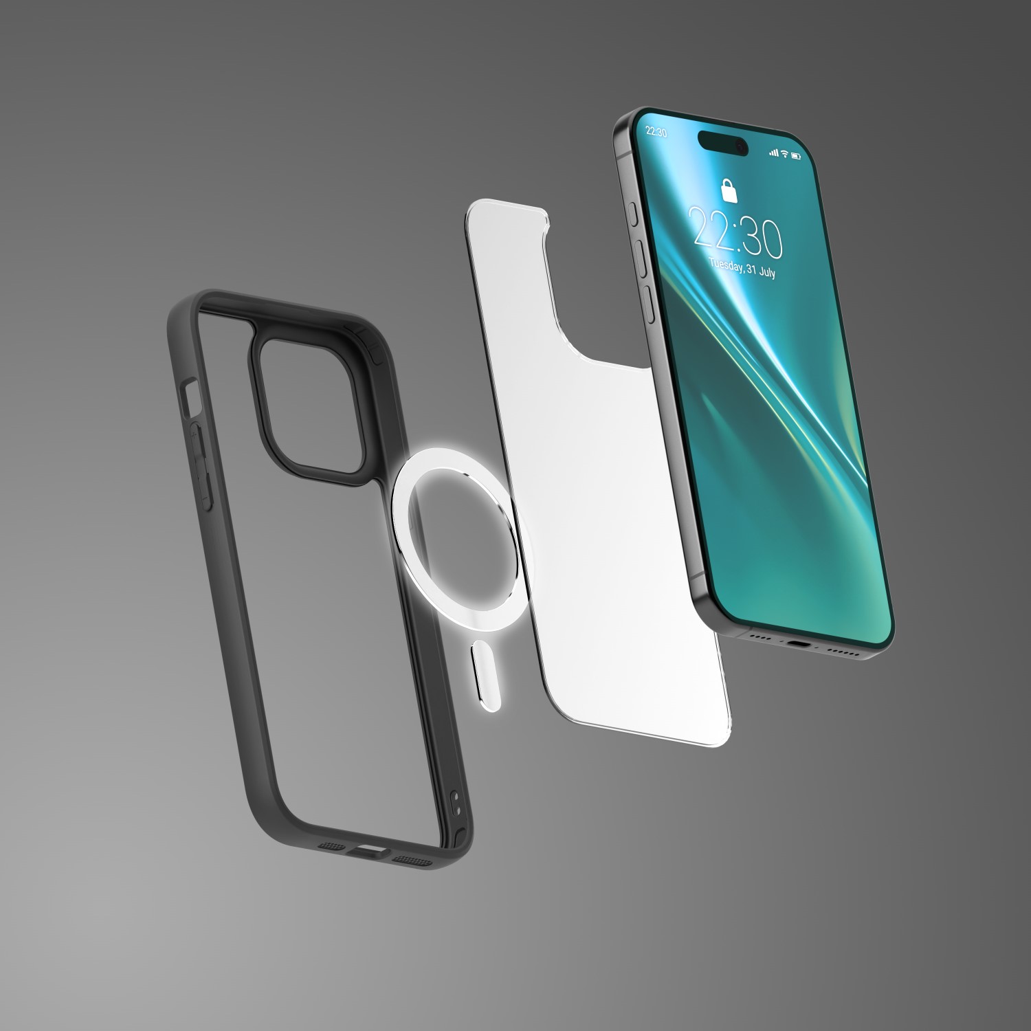 Etteri Matt Mag-fodral för iPhone 15 Pro 6,1″ svart