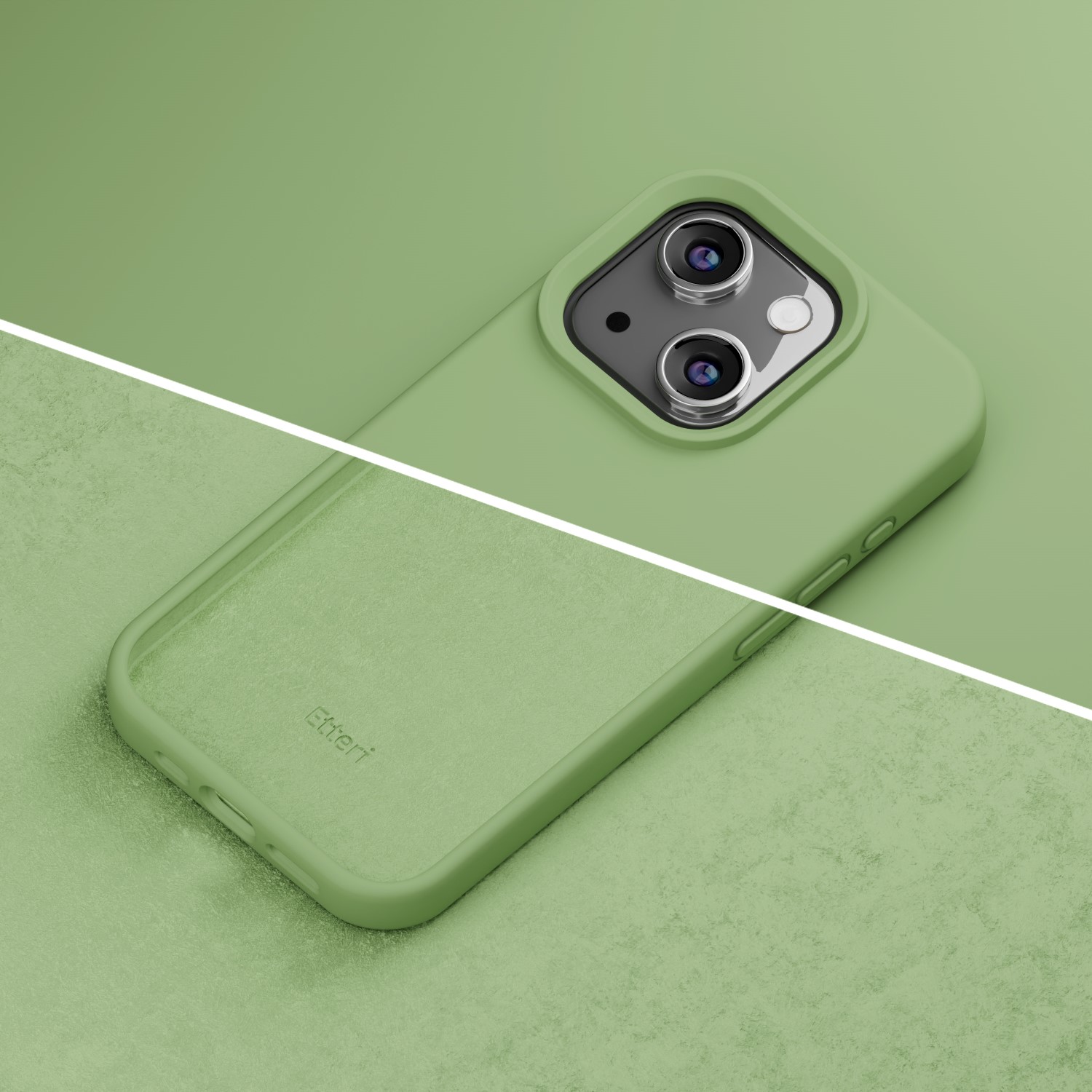 Etteri Silikonfodral för iPhone 15 6,1″ ljust grön