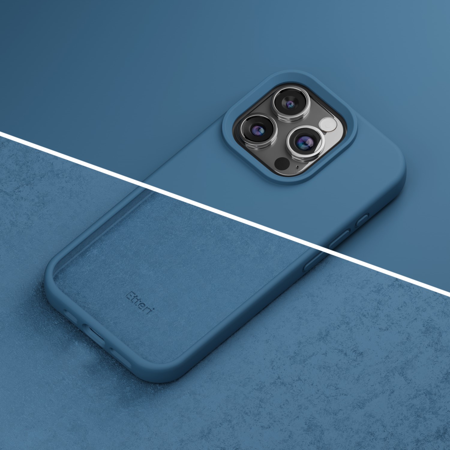 Etteri Silicone case för iPhone 15 Pro Max 6,7″ mörkblå