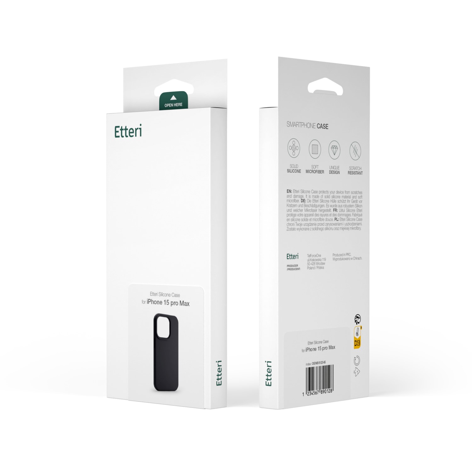 Etteri Silicone case för iPhone 15 Pro Max 6,7″ svart