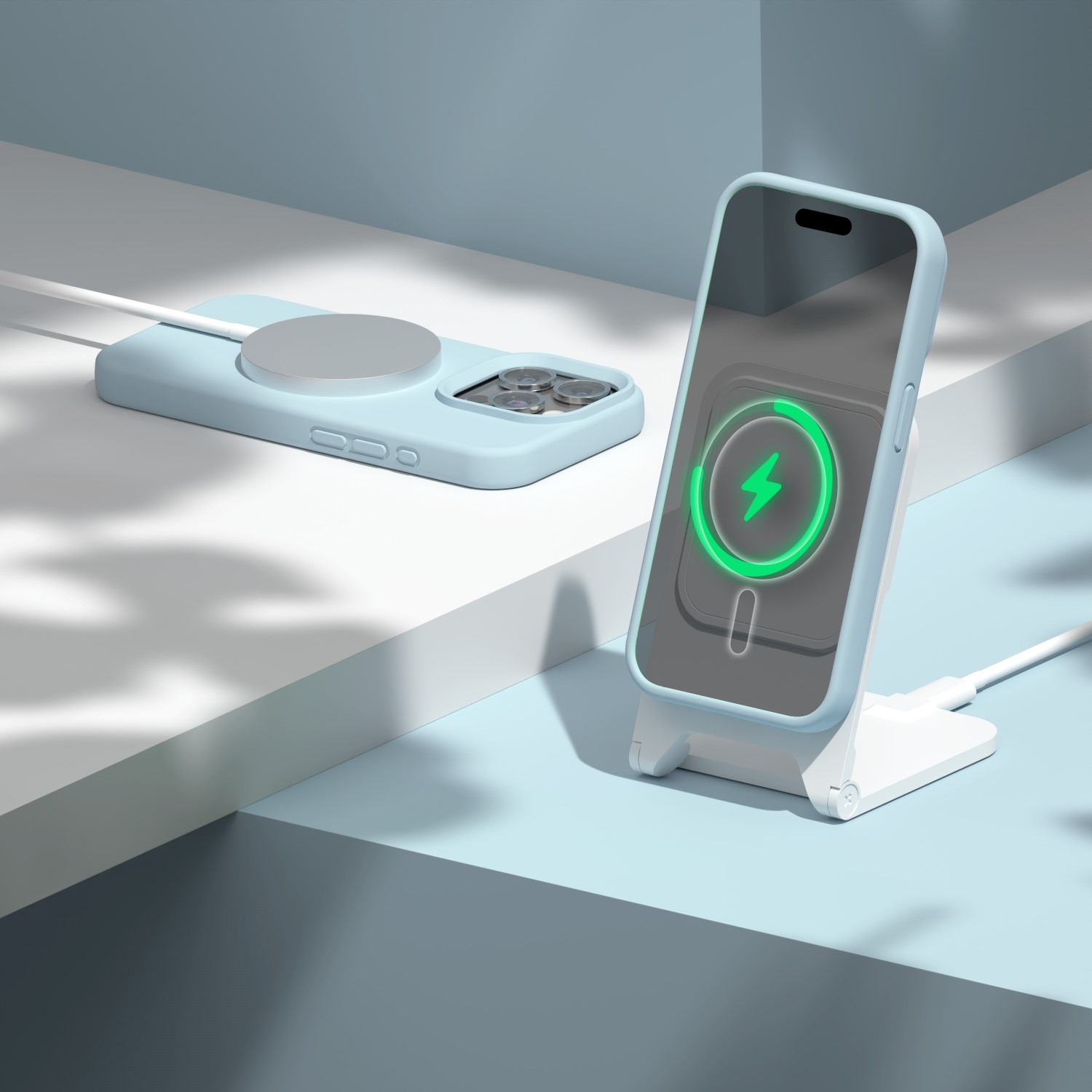 Etteri Silicone Mag-fodral för iPhone 12 / 12 Pro 6,1 tum ljusblå