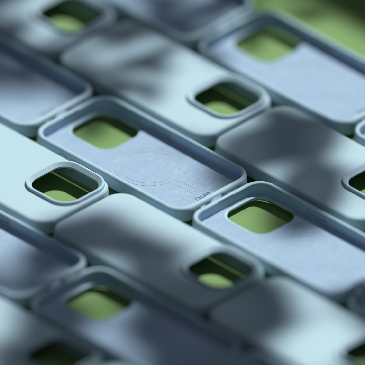 Etteri Silicone Mag case for iPhone 15 Pro 6,1″ light blue