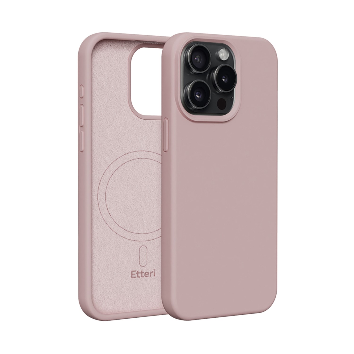 Etteri Silicone Mag case for iPhone 15 Pro 6,1″ light pink