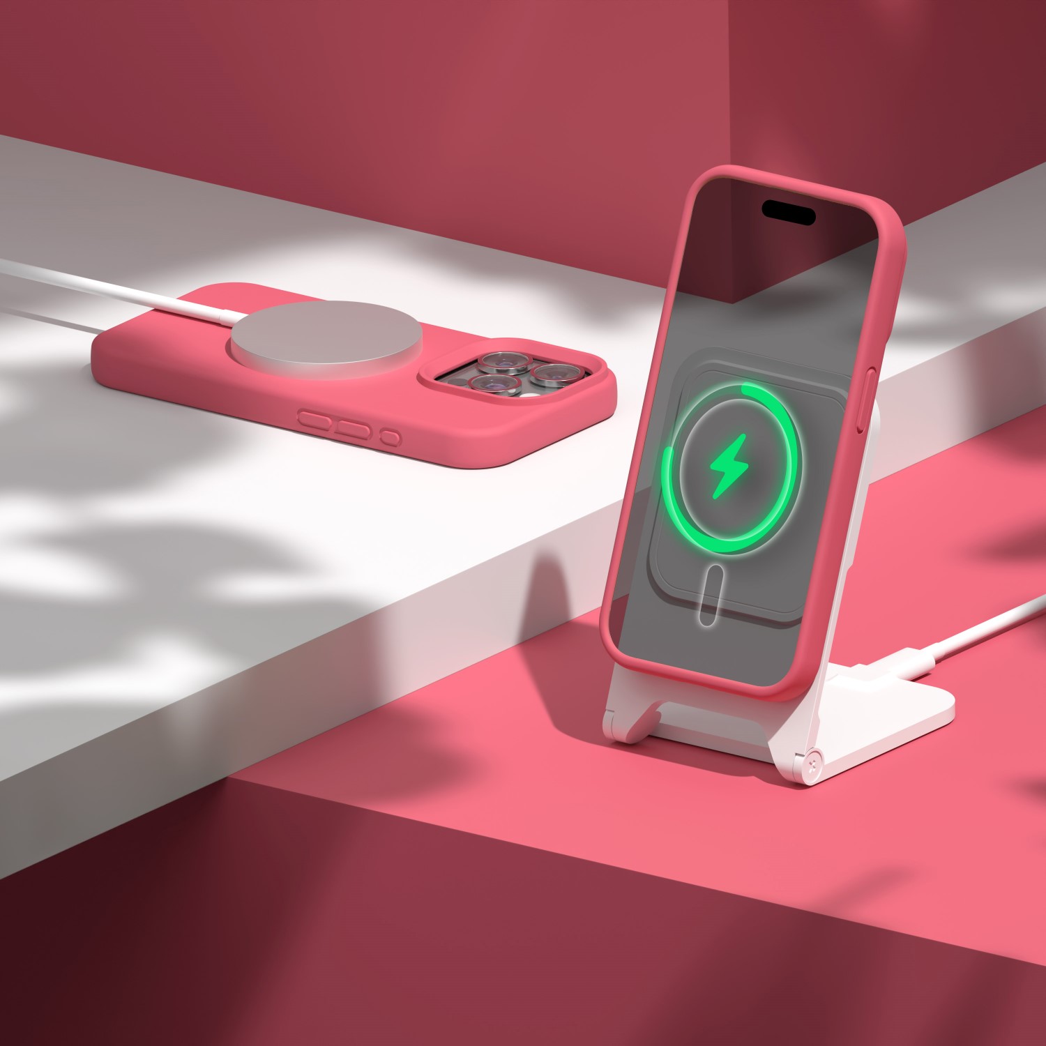 Etteri Silicone Mag-fodral för iPhone 15 Pro 6,1″ hallon