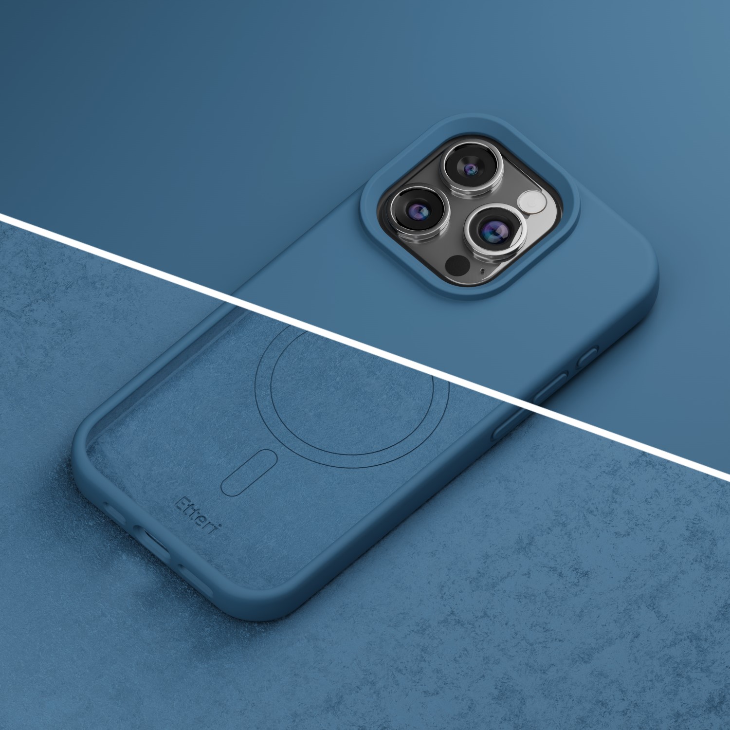 Etteri Silicone Mag-fodral för iPhone 15 Pro Max 6,7″ mörkblå