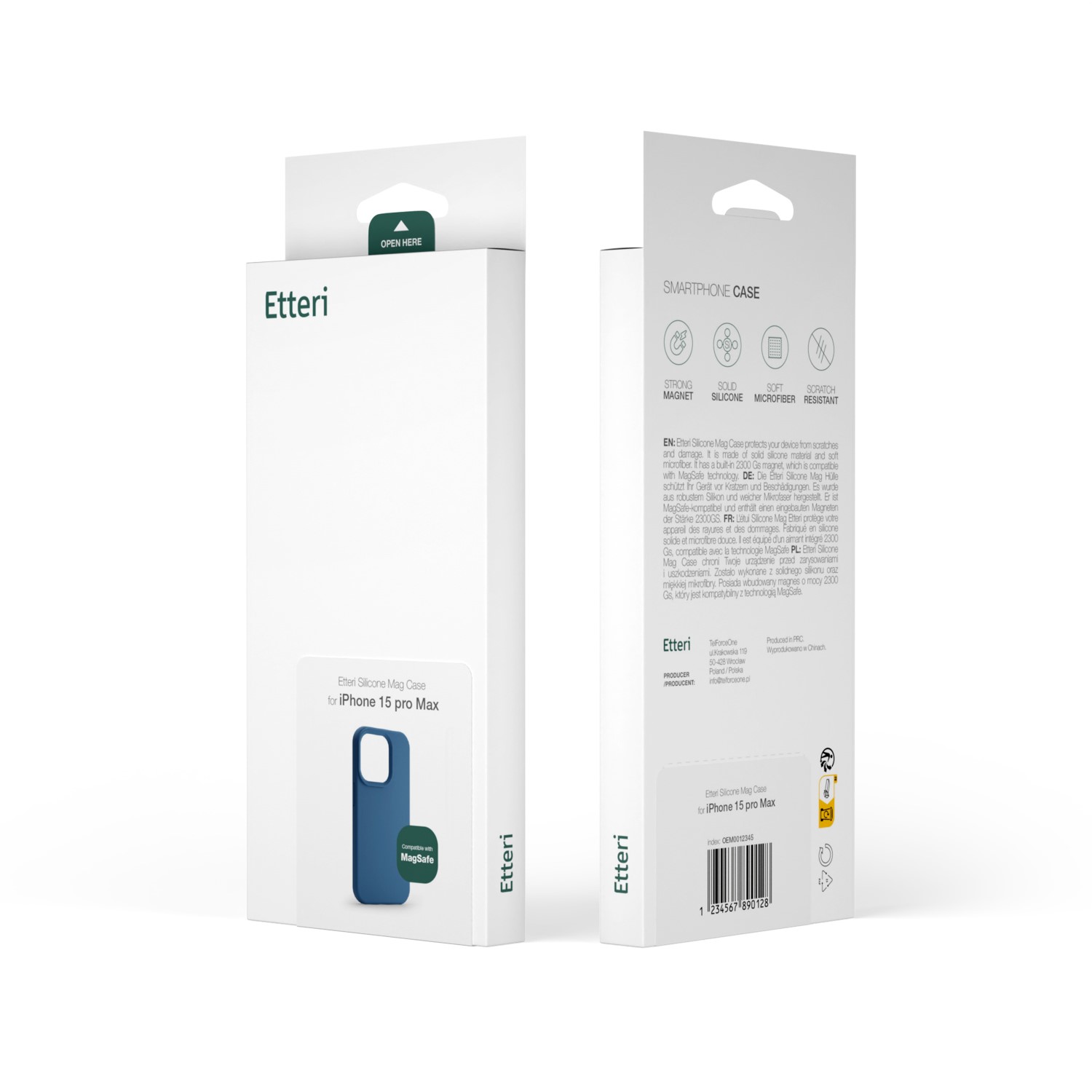 Etteri Silicone Mag-fodral för iPhone 15 Pro Max 6,7″ mörkblå