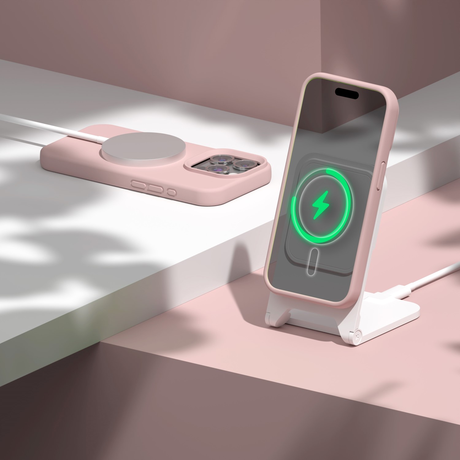 Etteri Silicone Mag-fodral för iPhone 15 Pro Max 6,7″ ljusrosa