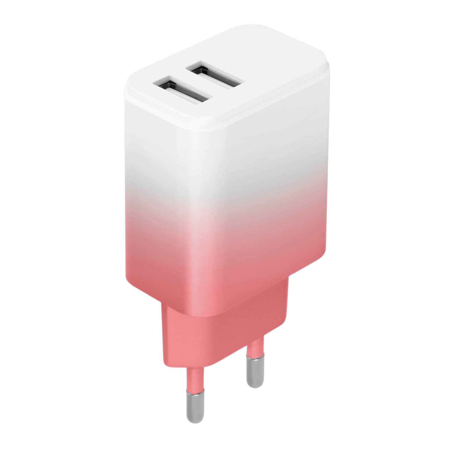 Setty laddare 2x USB 18W LSIG-AA-20 vit-rosa gradient
