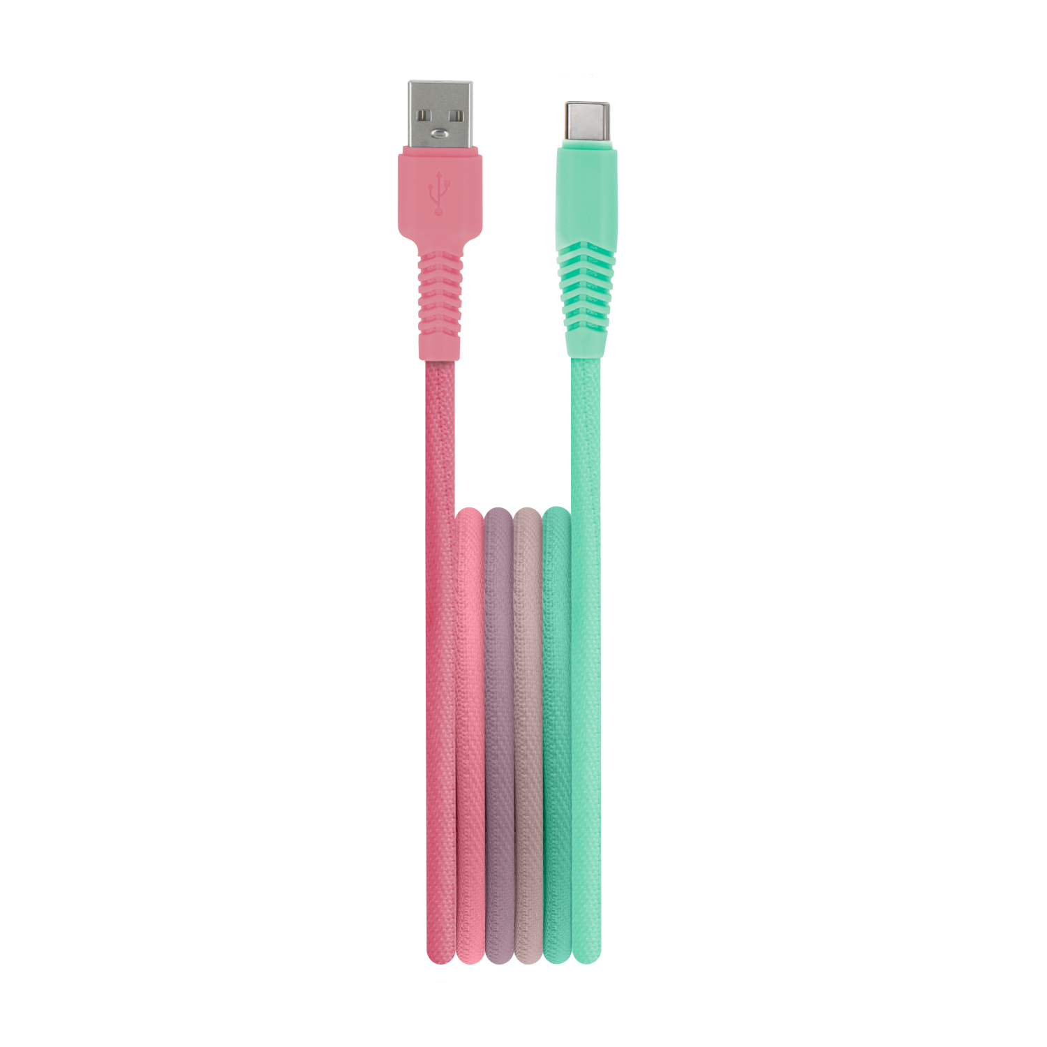 Setty cable USB – USB-C 1,5 m 3A KGA-C-1.5320 turquoise-pink gradient