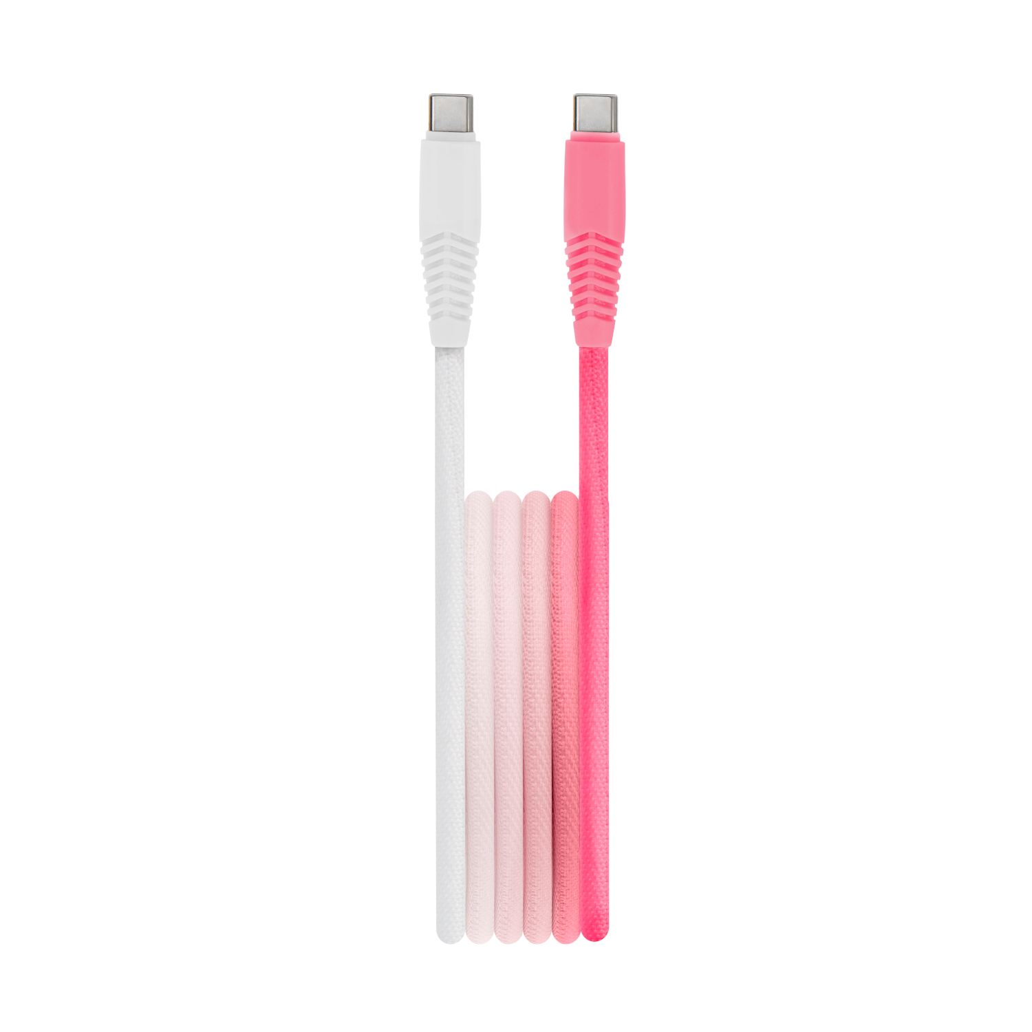 Setty sladd USB-C – USB-C 1,5 m 3A KGC-C-1.5320 vit-rosa gradient