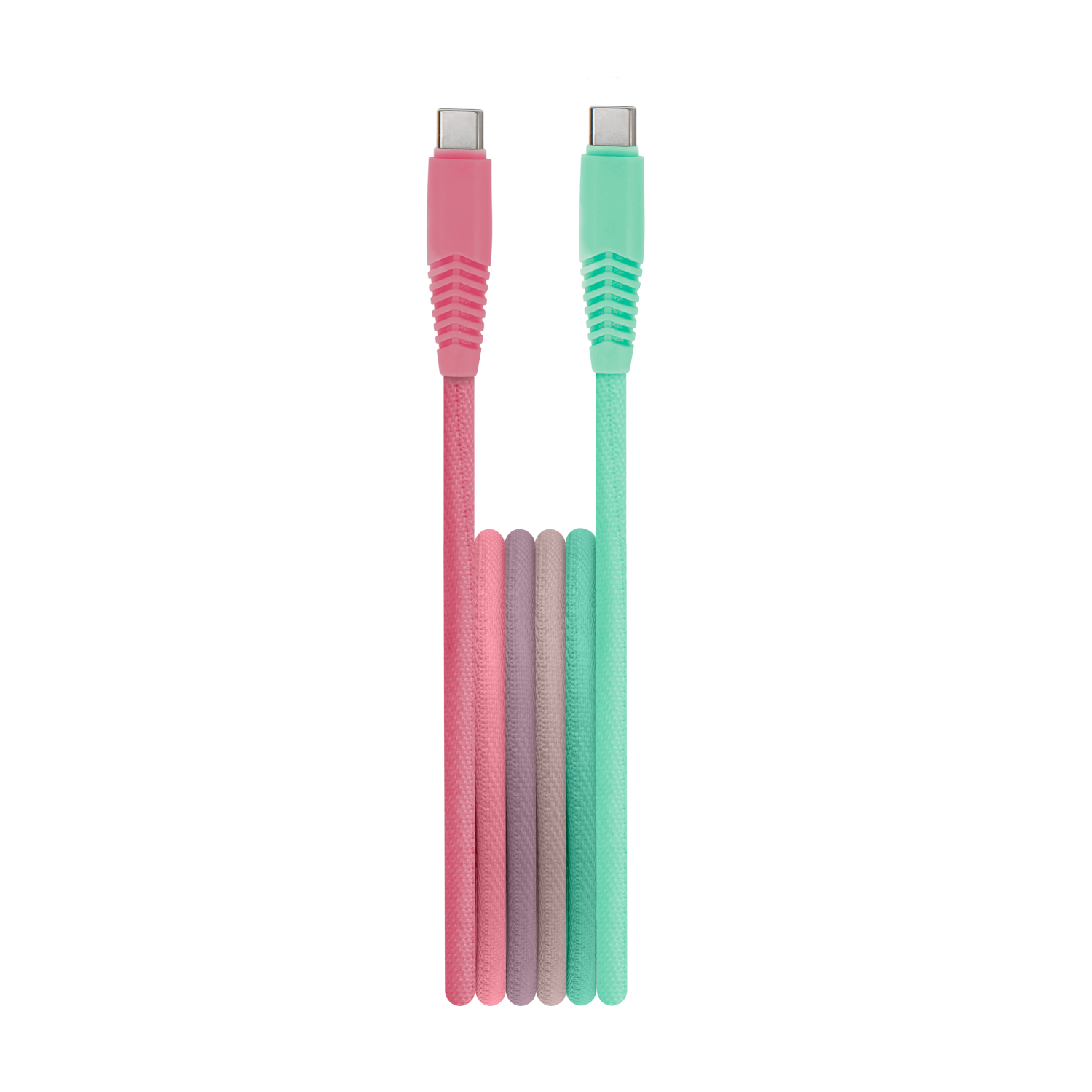 Setty sladd USB-C – USB-C 1,5 m 3A KGC-C-1.5320 turkos-rosa gradient