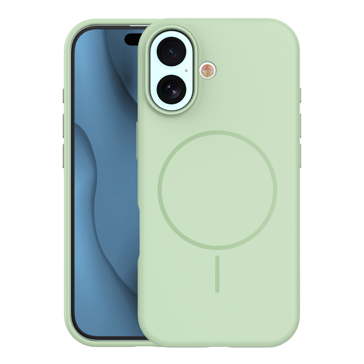 Silicone Thin Mag case for iPhone 17 6,3″ green