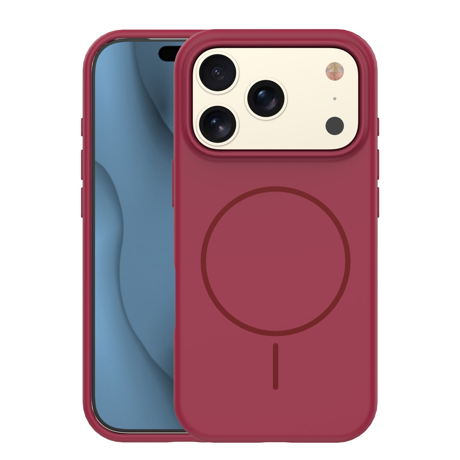 Silicone Thin Mag case for iPhone 17 Pro Max 6,9″ maroon