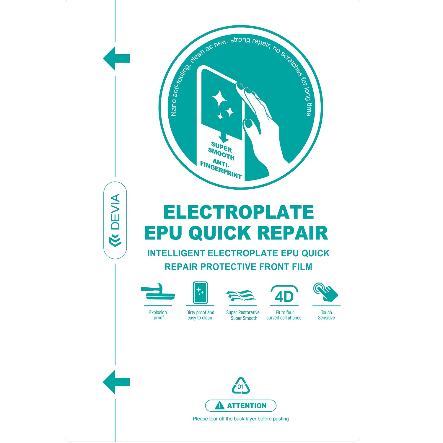 Devia Folia do plotera EPU samoregenerująca electroplate smartfon 20 szt