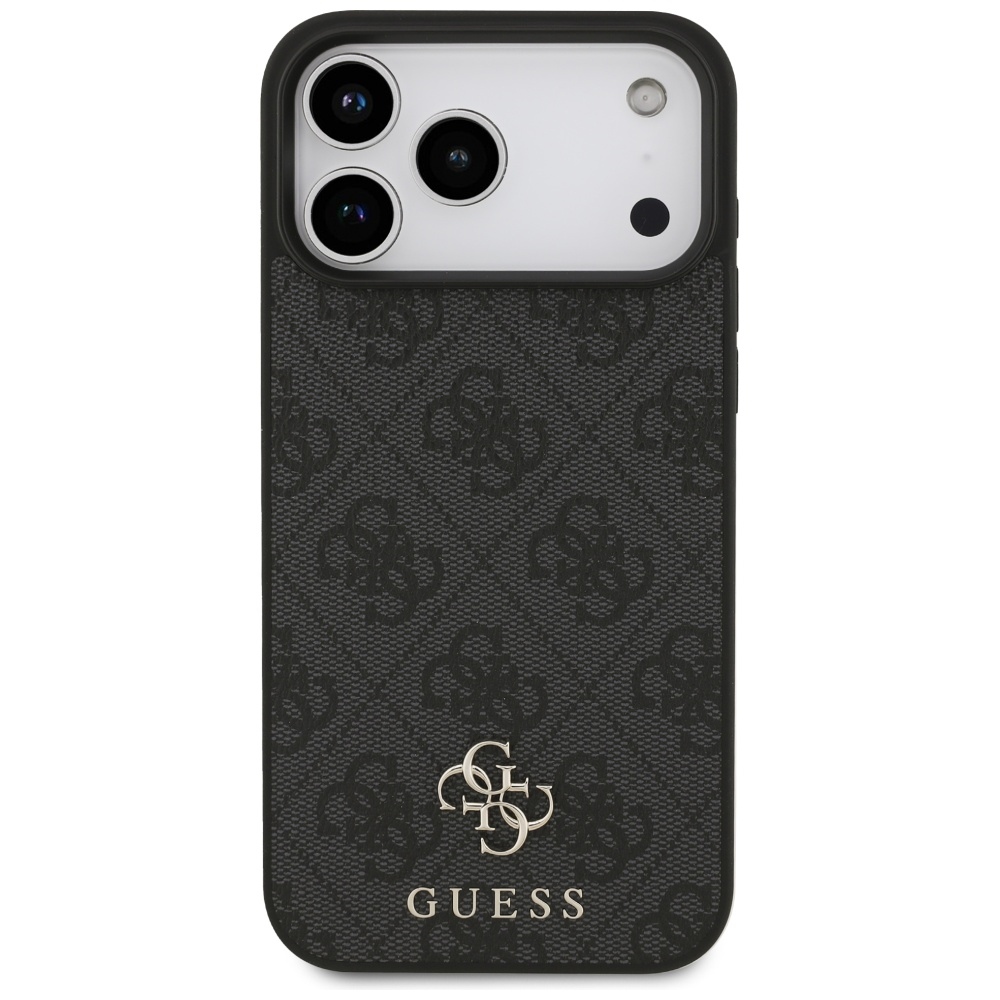 Guess 4G Circle Classic Logo černé pouzdro s MagSafe pro iPhone 16e