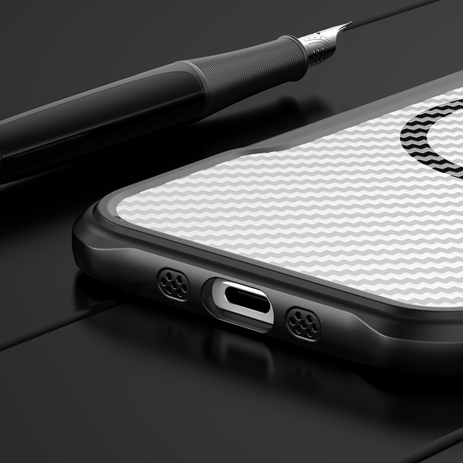 Defender Carbon Mag case for iPhone 17 Air 6,6″ black