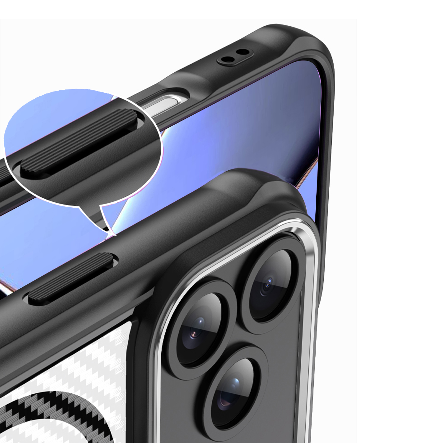 Defender Carbon Mag case for iPhone 17 Pro Max 6,9″ black