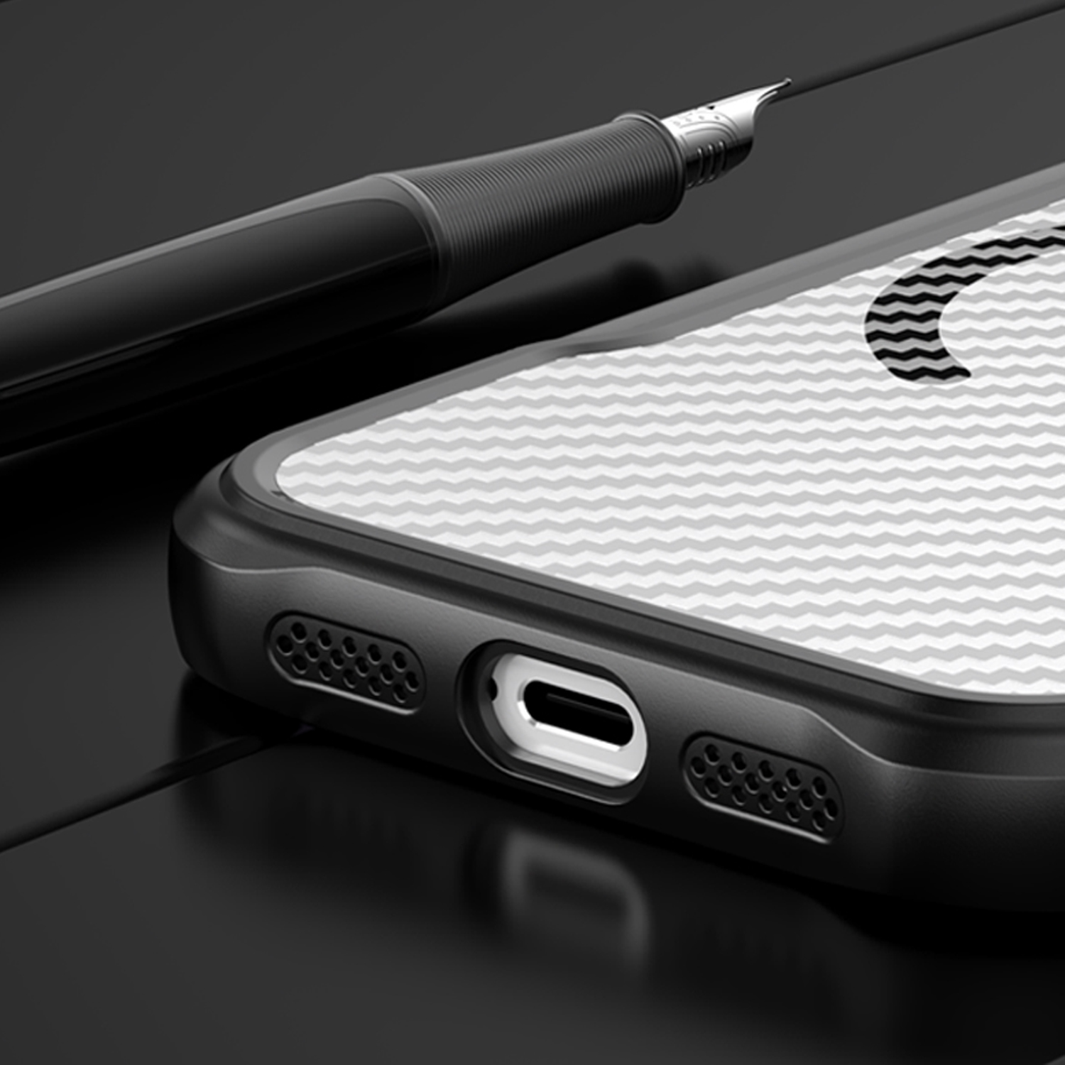 Defender Carbon Mag case for iPhone 17 Pro Max 6,9″ black