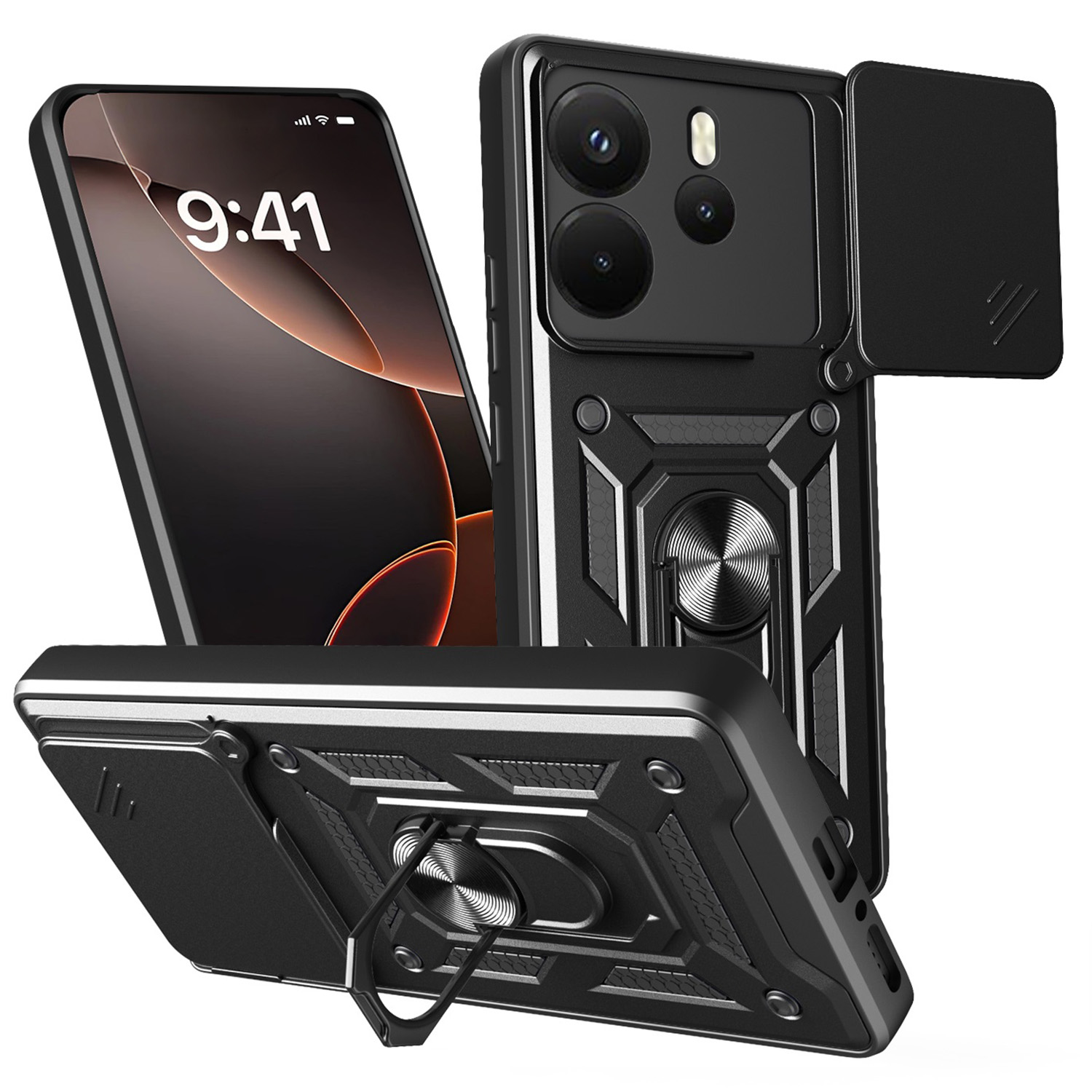 Etui Defender Slide Xiaomi Redmi Note 14 4G czarne