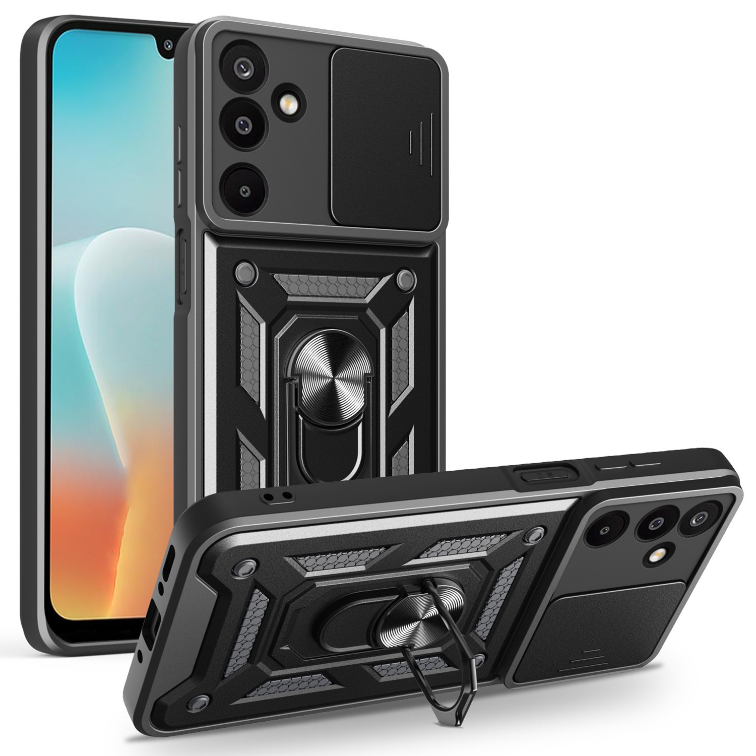 Defender Slide-fodral för Samsung Galaxy M16 5G i svart