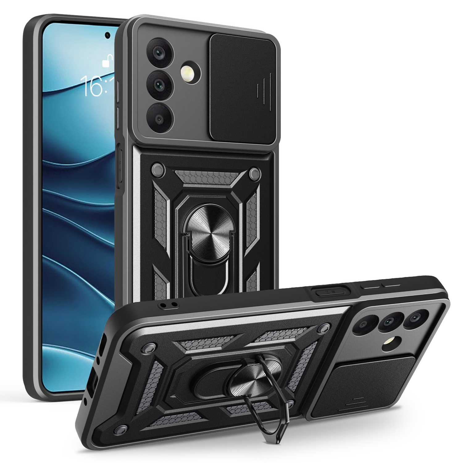 Etui Defender Slide Samsung Galaxy A17 4G/A17 5G/A26 5G/A18 5G czarne