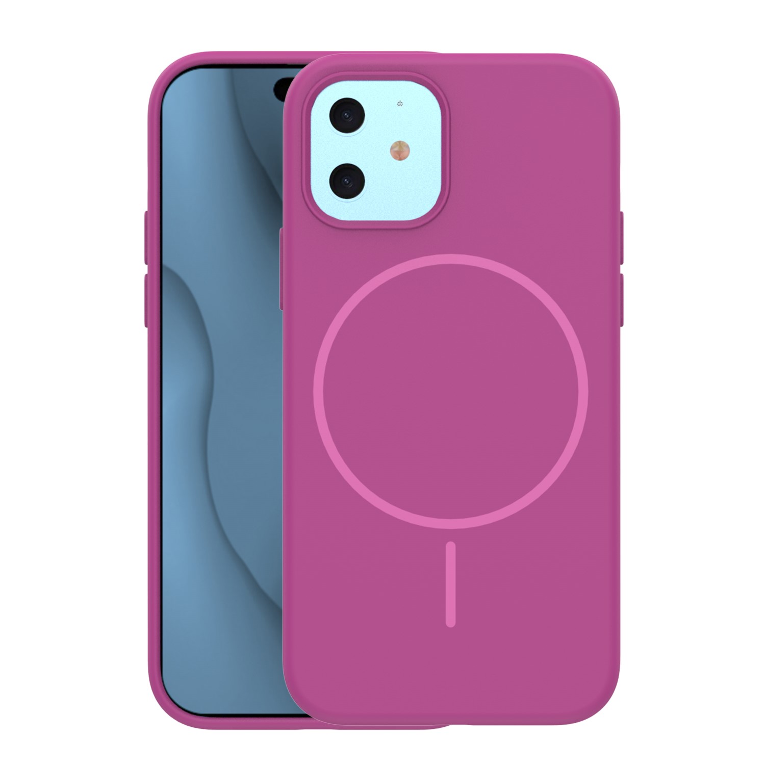Silicone Thin Mag case for iPhone 12 / 12 Pro 6,1″ fuschia