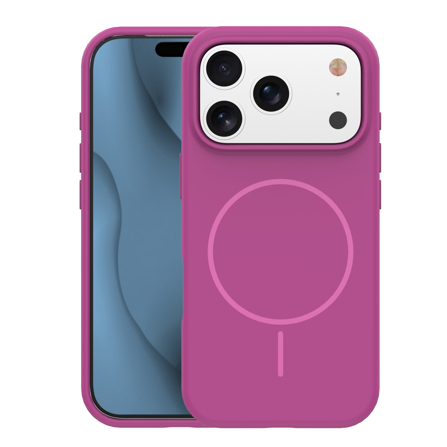 Silicone Thin Mag case for iPhone 17 Pro 6,3″ fuschia